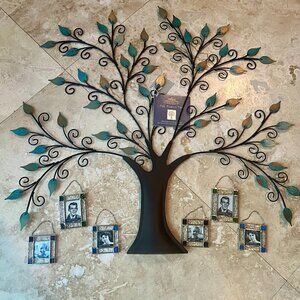 Hallmark 2002 The Family Tree Photo Ornament Tree + 6 Frame Ornaments
